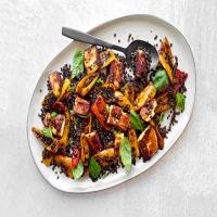 Grilling Cheese With Sweet Peppers and Black Lentils image