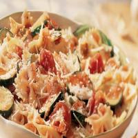 Parmesan Vegetables Over Bow Ties_image