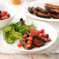 Ancho Garlic Steaks with Summer Salsa_image