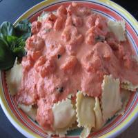 Ryan's Ravioli With Shrimp and Tomato-Cream Sauce_image