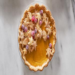 Sweet Potato Pie with Decorative Leaves_image