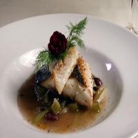Pacific Halibut with Caramelized Fennel, Black Olives, Orange Zest, and Dill_image