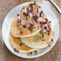 Sunny's Chocolate-Banana Pancakes with Strawberry Chocolate Whipped Cream_image