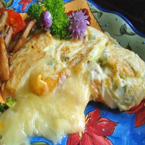 Cheesy Chive Blossom Omelet image