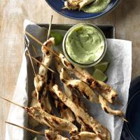 Chicken Skewers with Cool Avocado Sauce_image