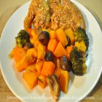 Lemony Roasted Butternut Squash, Mushrooms, Broccoli, Carrots_image