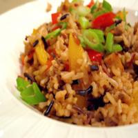 Brown Rice Stir-Fry With Flavored Tofu and Vegetables_image