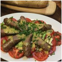 Hot Toulouse Sausages With a Tomato, Caper and Shallot Salad_image