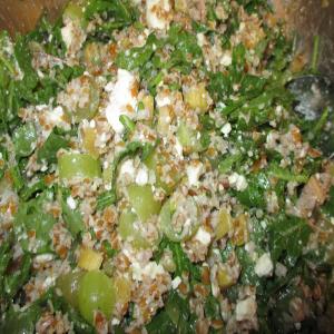 Bulgur wheat & feta salad with pickles & grapes_image