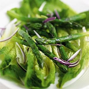 Cos, asparagus & red onion salad image