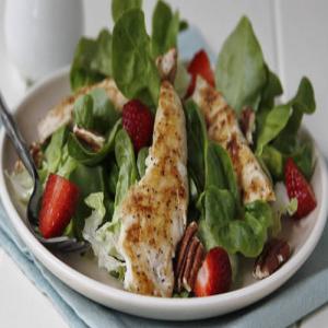 Fast and Easy Grilled Chicken Salad with Strawberries and Pecans image