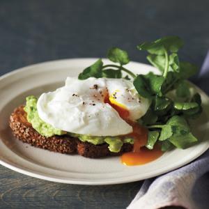 Sesame Toasts with Poached Eggs and Avocado image
