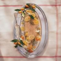 Whole Poached Salmon in Aspic with Citrus and Wild Fennel image