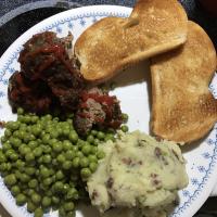 Baby Red Mashed Potatoes and Peas with Spring Meatloaf image