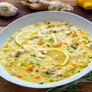 Lemon Ginger Turmeric Chicken and Rice Soup_image