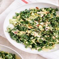 Raw Kale and Brussels Sprouts Salad with Tahini-Maple Dressing_image