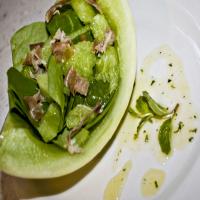 Melon and Parma Ham Salad With Mint Dressing image