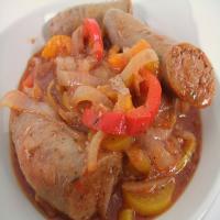 Sausage Pepper and Onions Baked image