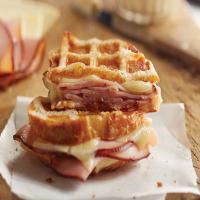 Waffled Ham and Cheese Melt with Maple Butter image