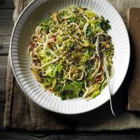 Garlicky linguine with cabbage & anchovy image