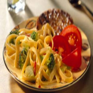 Fettuccine and Broccoli with Sharp Cheddar Sauce image