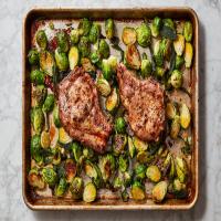 Sheet-Pan Cumin Pork Chops and Brussels Sprouts image