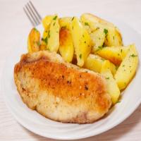 Baked Fish and Potatoes with Rosemary and Garlic image