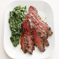 Steak With Parmesan Spinach_image
