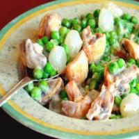 Creamed Peas With Mushrooms and Onions._image