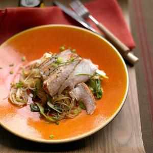 Pork Chops with Bok Choy and Rice Noodles_image