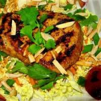 Grilled Adobo Pork Tenderloin Salad With Plums and Almonds image