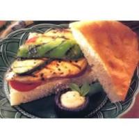 Basil Turkey and Vegetables on Focaccia_image