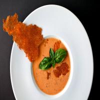 Creamy Tomato Gazpacho With Crunchy Pecorino image