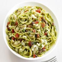 Linguine With Almond Pesto and Beans image