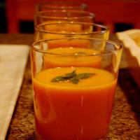 Chilled Cantaloupe Peach Soup with Ginger & Mint image