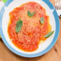 Burrata Ravioli with Fresh Tomato Sauce, Parmigiano and Basil_image