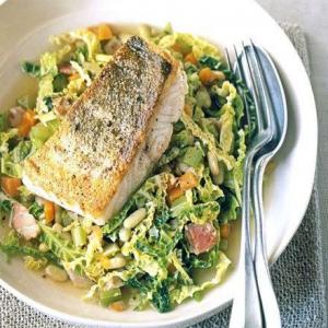 One-pot cabbage & beans with white fish_image