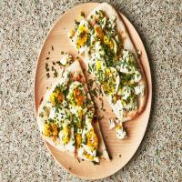 Jammy Eggs and Feta Flatbreads with Herbs image