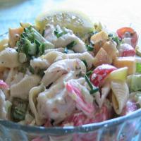 The Ultimate Creamy Chilled Seafood Pasta Salad image