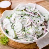 Creamy Dill Cucumber Salad with Sour Cream and Fresh Baby Dill_image