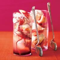 White Peach, Cassis, and Champagne Floats image