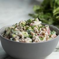 Farro Salad With Cucumber And Yogurt-Dill Dressing Recipe by Tasty_image