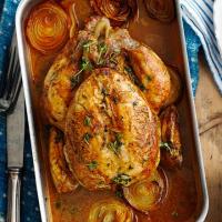 Lemon roast chicken with chorizo stuffing_image