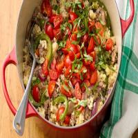 One-Pot Pizza Quinoa with Sausage, Onion and Pepper_image
