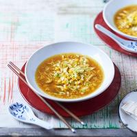 Curried sweetcorn soup with chicken image
