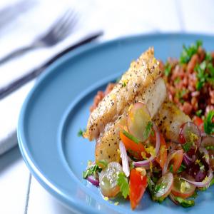Pan-Fried Snapper Fillet With Fresh Grape Salsa image