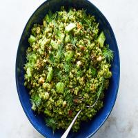 Herbed Grain Salad With Mushrooms, Hazelnuts and Pears image