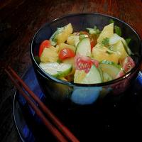 Cucumber, Tomato, and Pineapple Salad With Asian Dressing image