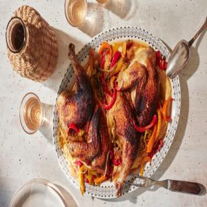 Brick Chicken with Vinegar Peppers image