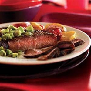 Cumin-Rubbed Steaks with Avocado Salsa Verde image